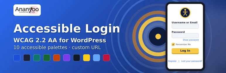 Accessible Login — one of Ananyoo's WordPress accessibility plugins, WCAG 2.2 AA